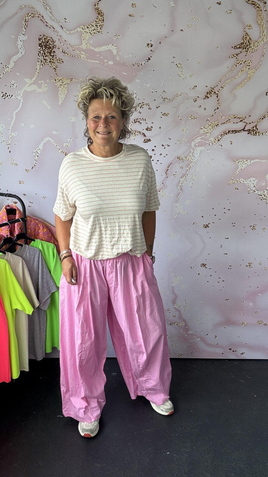 t-shirt Stripe roze