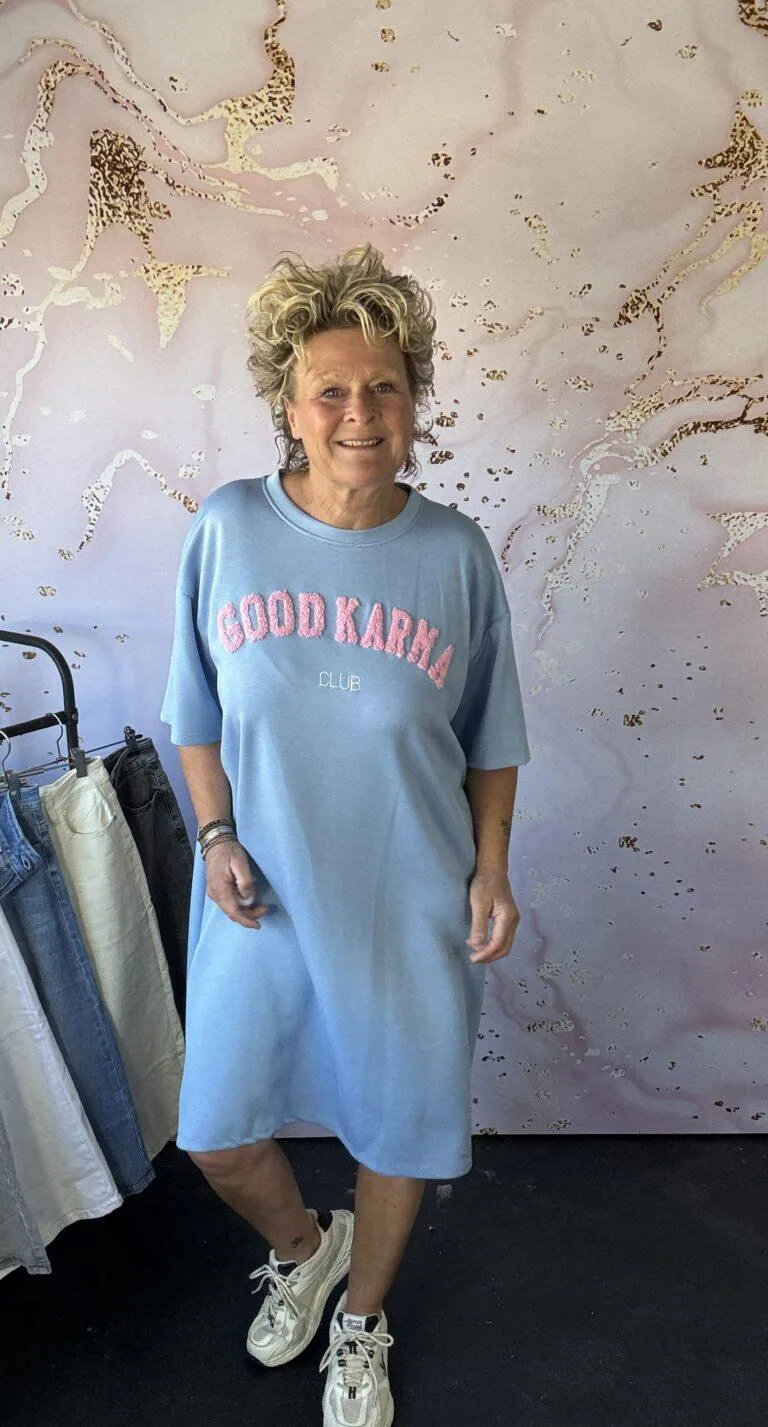 jurk Good karma lichtblauw