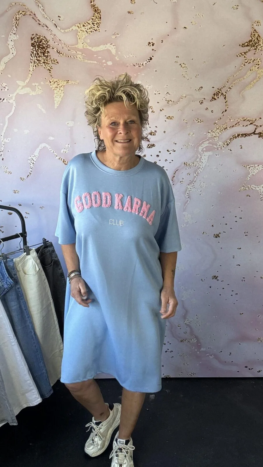jurk Good karma lichtblauw
