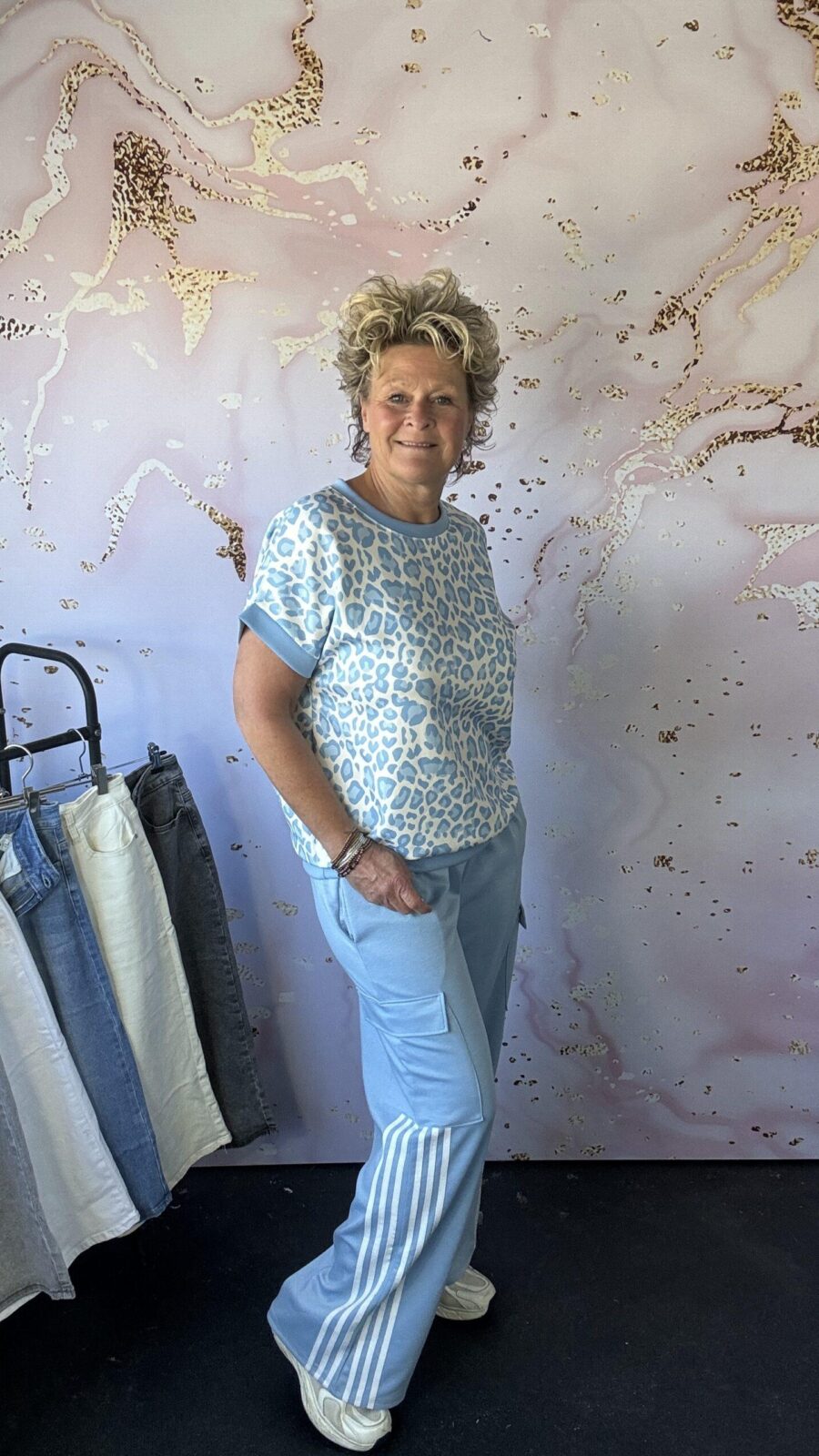 jogg broek Cargo lichtblauw