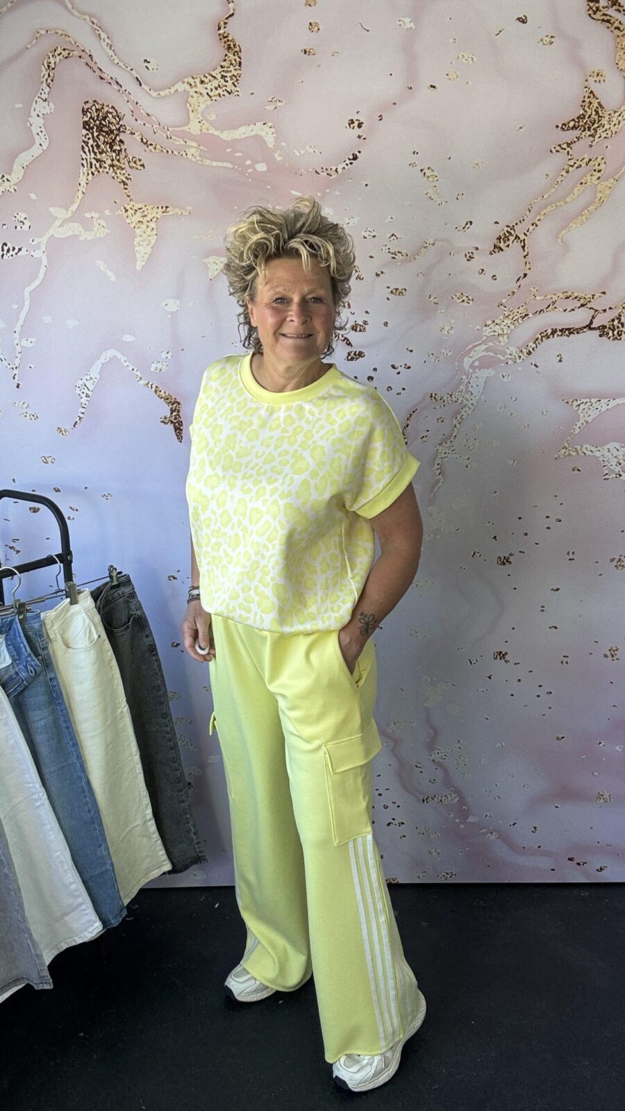 jogg broek Cargo geel