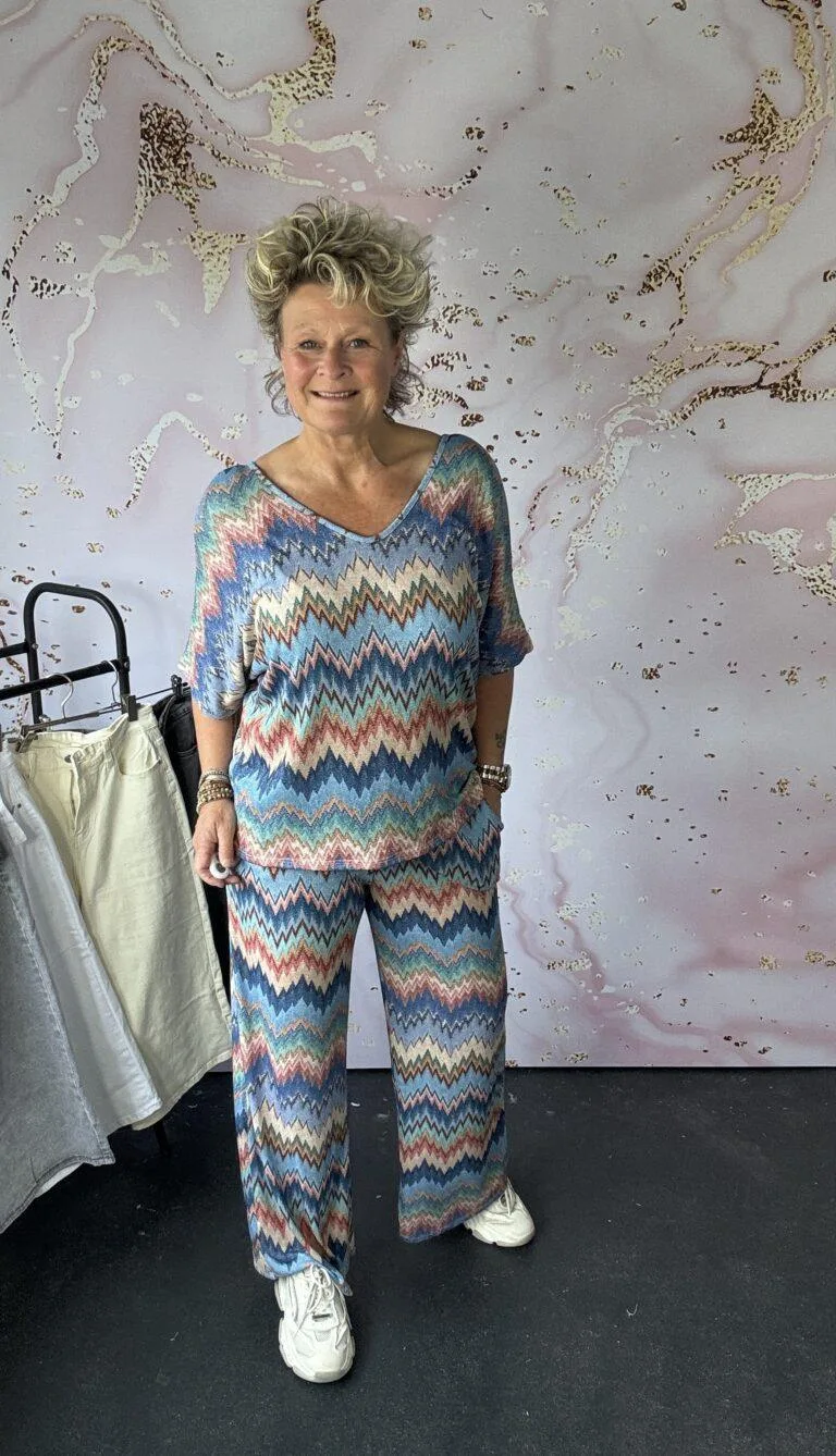 2 delige set Angelica blauw