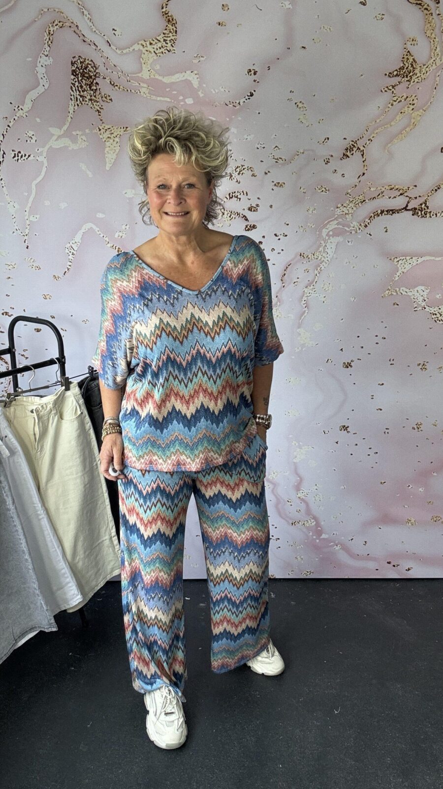 2 delige set Angelica blauw