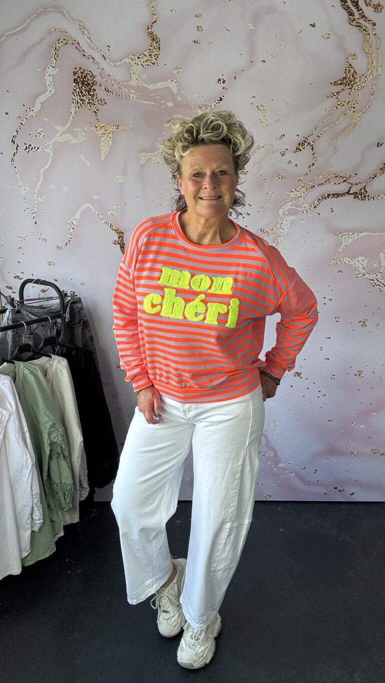 Sweater Mon cherie oranje/paars
