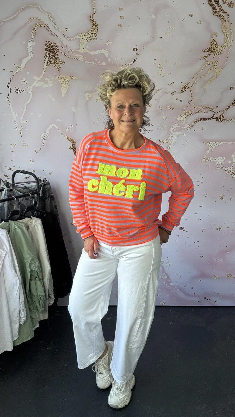 Sweater Mon cherie oranje/paars
