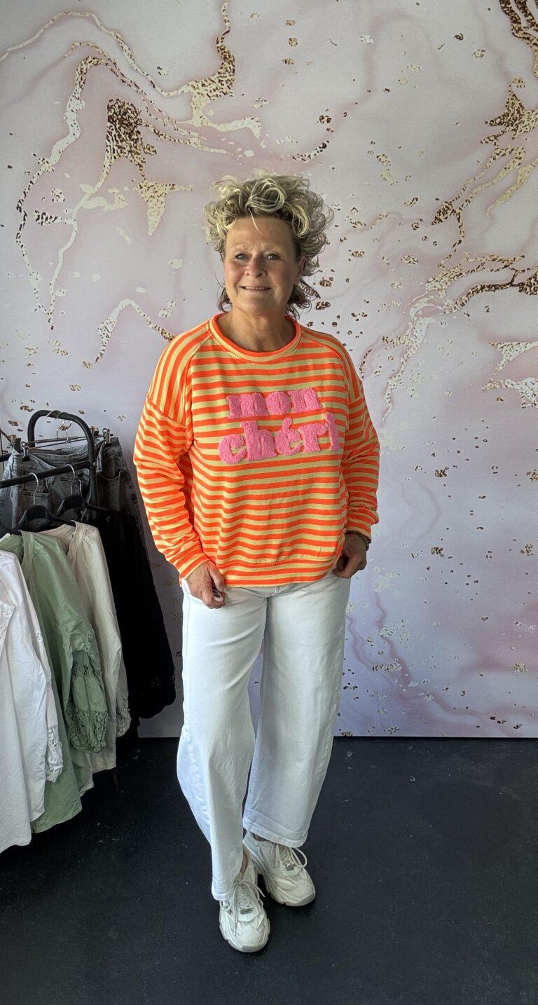 Sweater Mon cherie oranje/geel