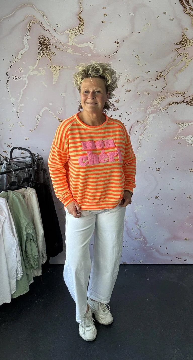 Sweater Mon cherie oranje/geel