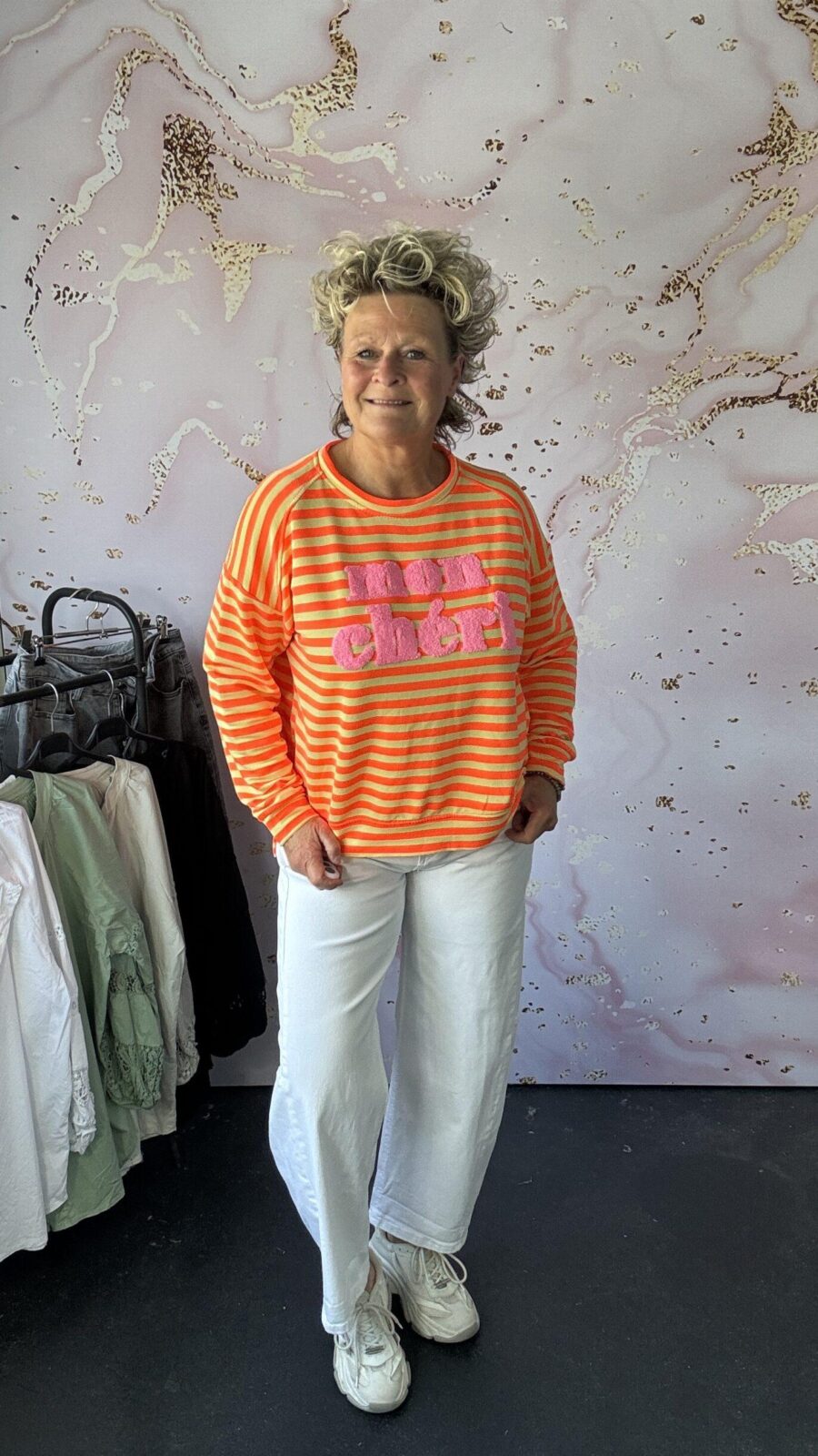 Sweater Mon cherie oranje/geel
