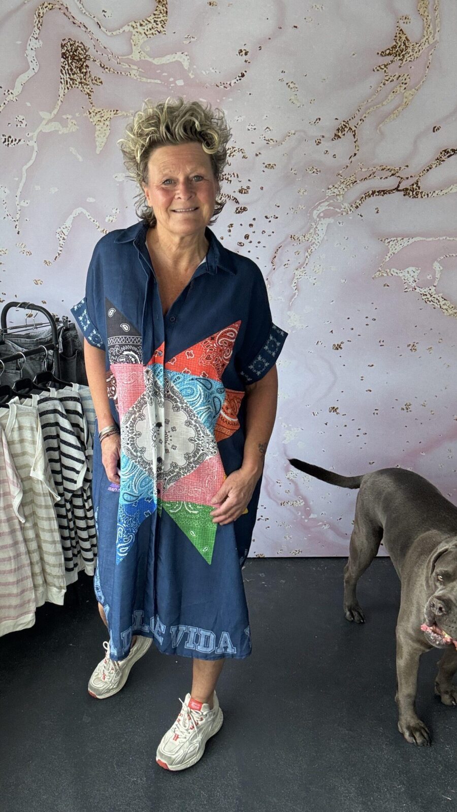 Lange doorknoop Vida Navy