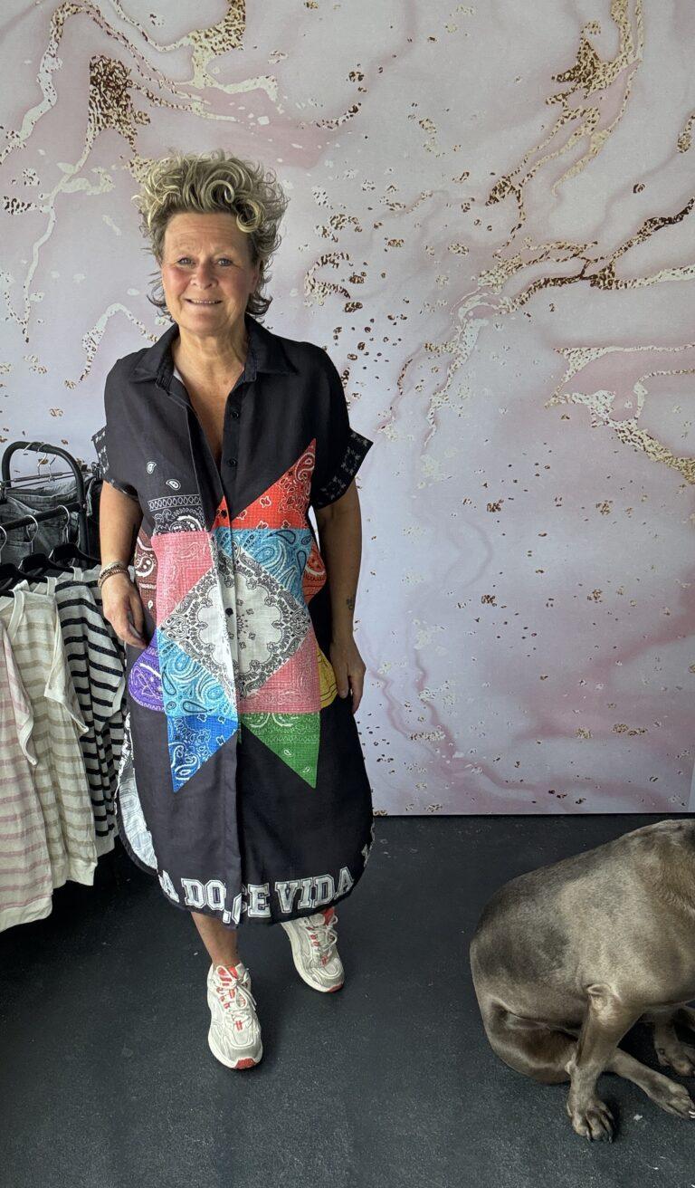 Lange doorknoop Vida zwart