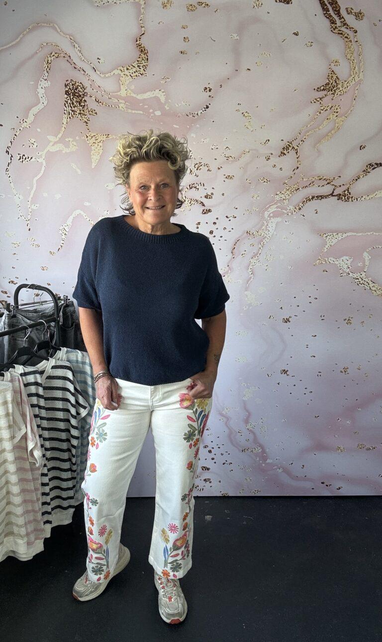 Jeans Flower wit