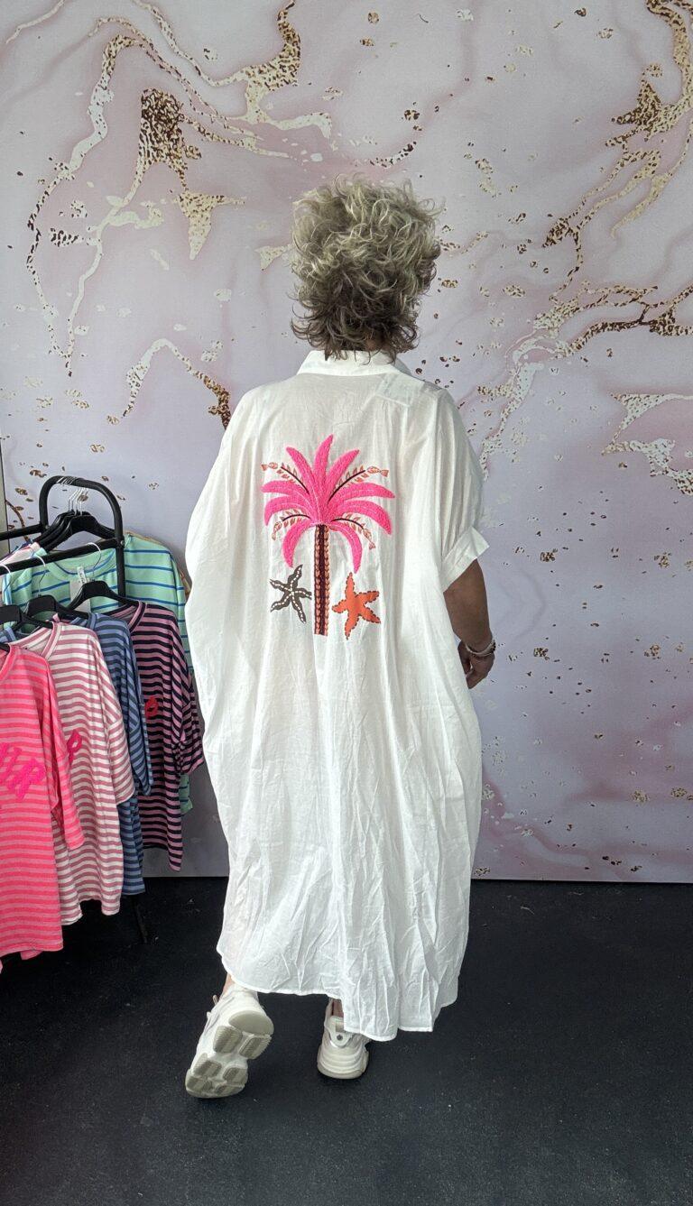 Blouse/jurk Palmboom wit