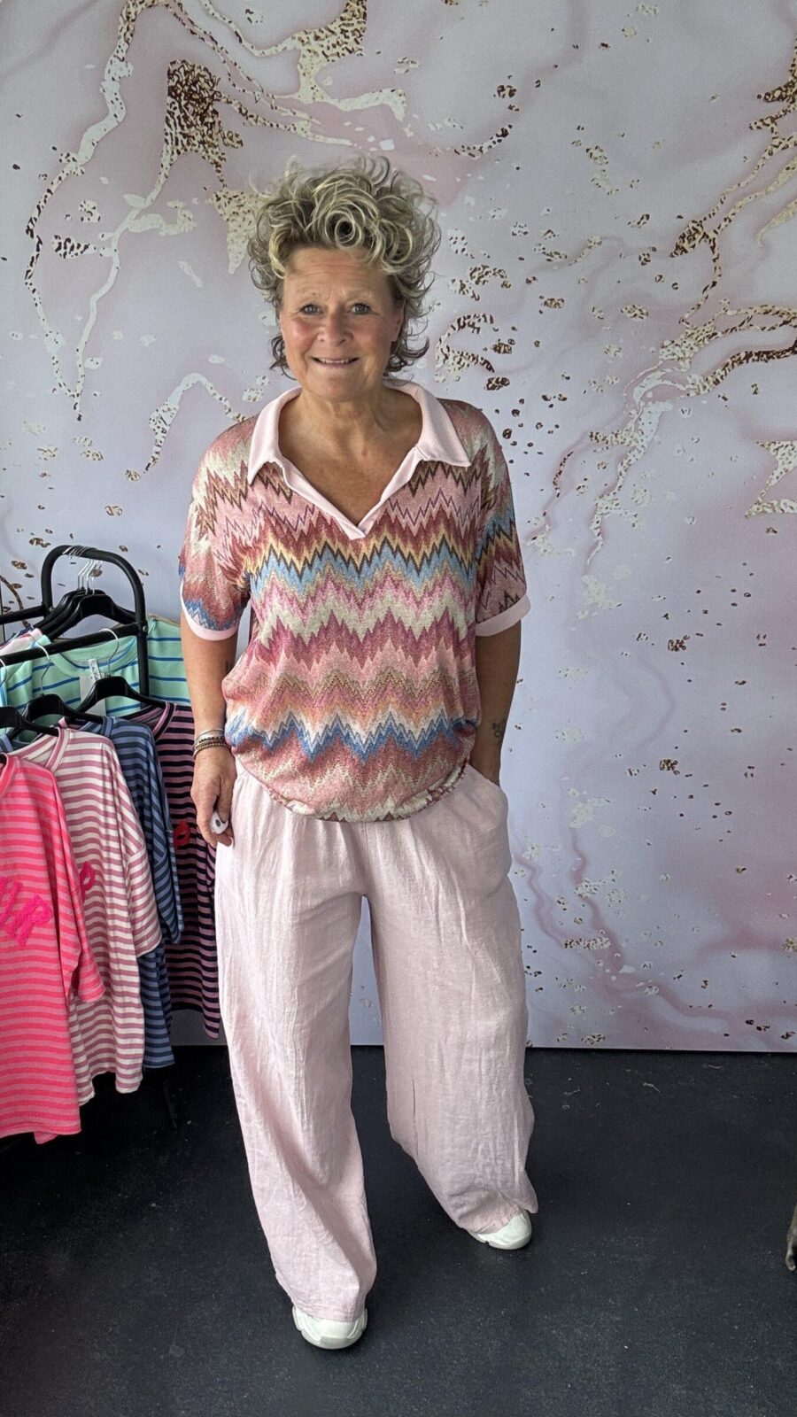 linnen broek roze