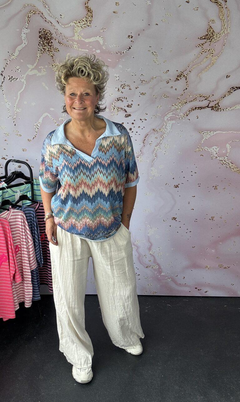 polo print lichtblauw