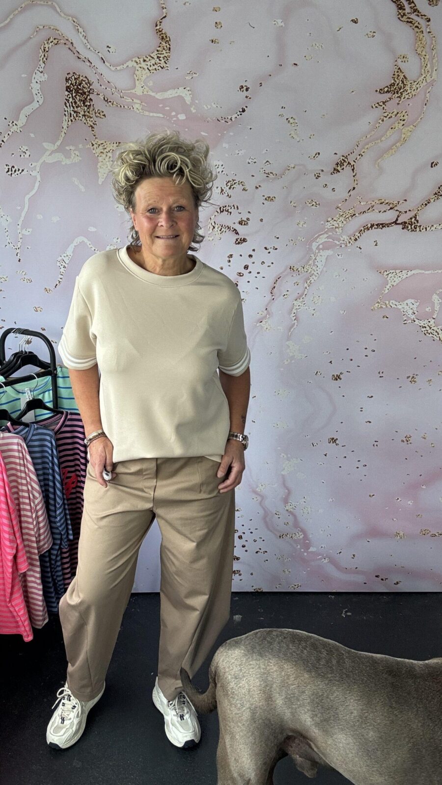 broek Amore taupe chastar