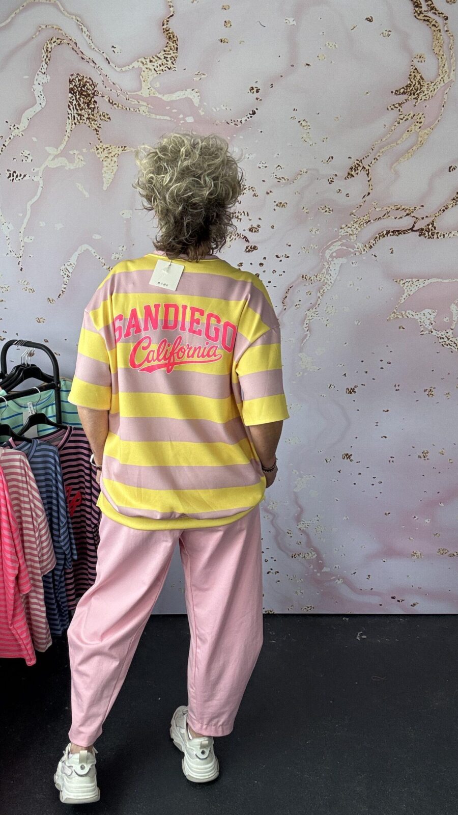 Sweater Californie roze/geel