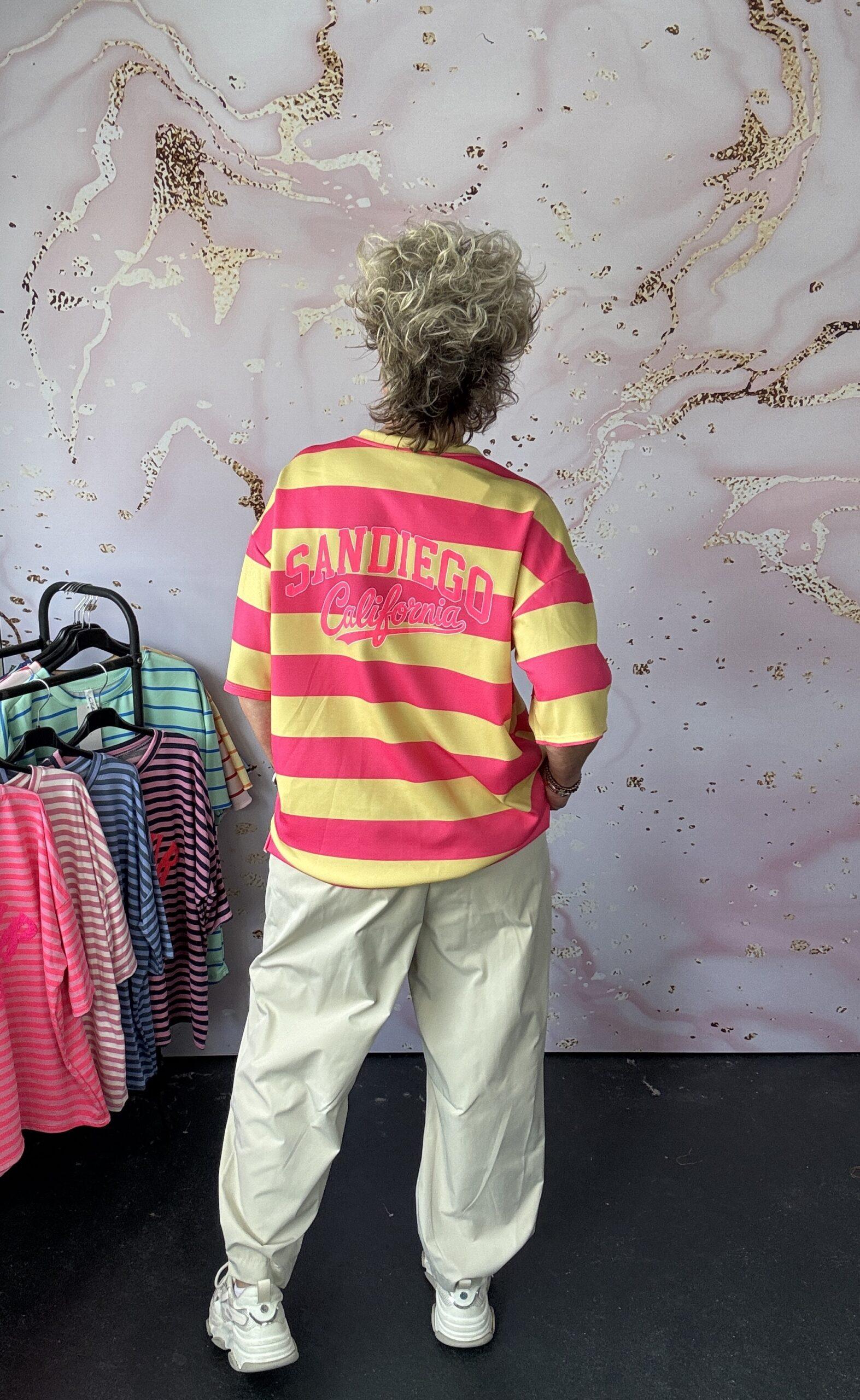 Sweater Californie fuchsia/geel - Afbeelding 2