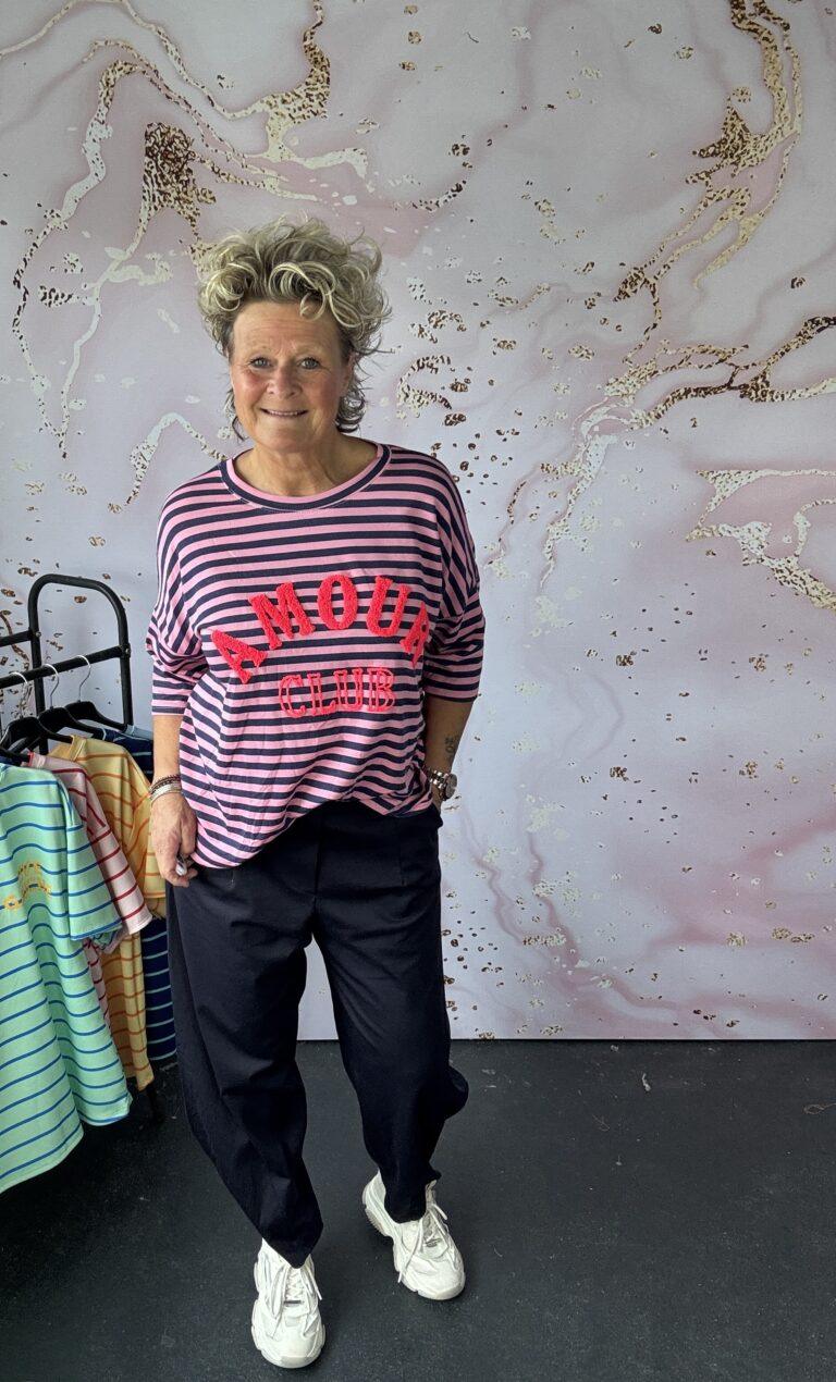 T Shirt AMOUR roze/navy