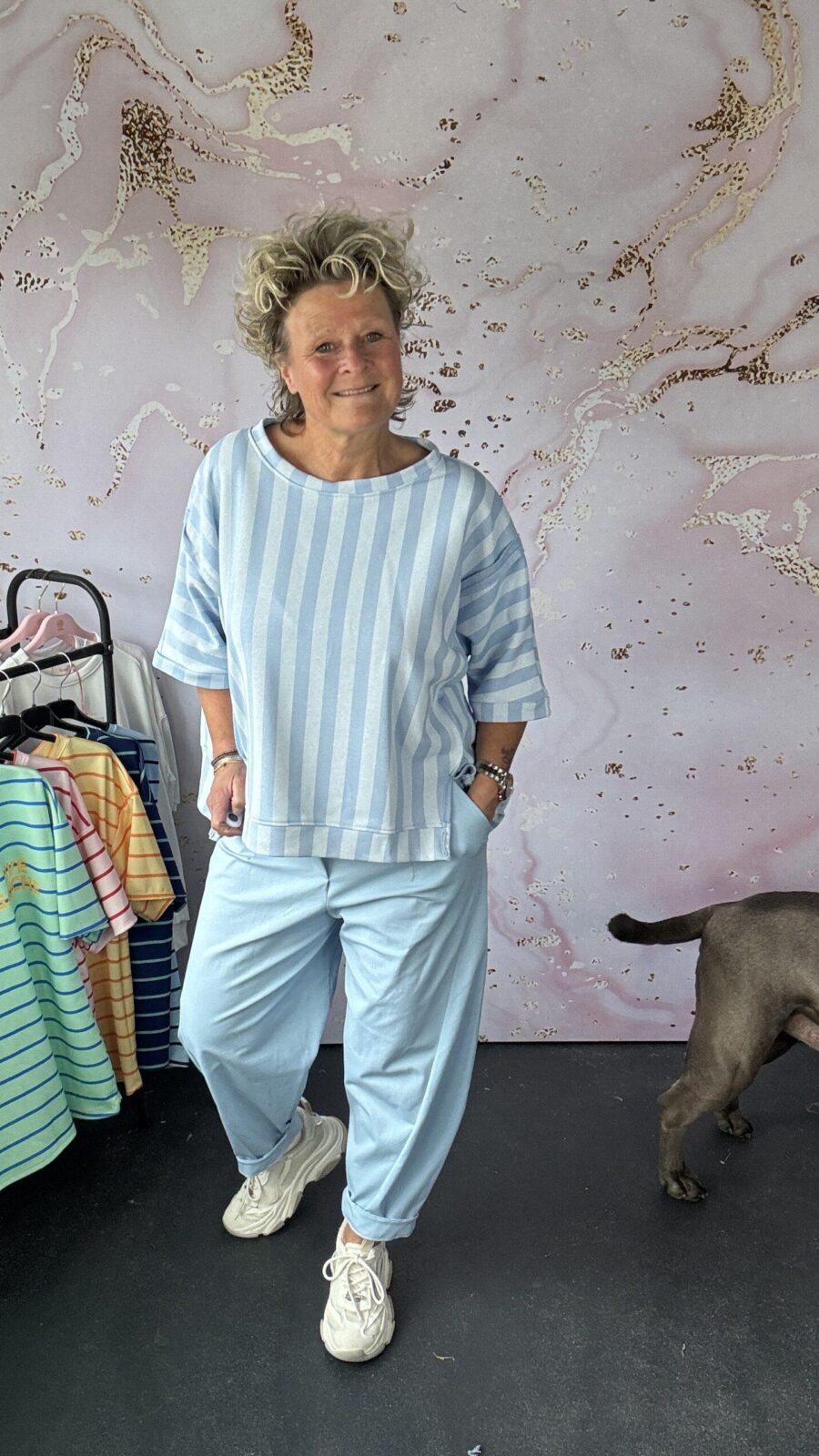 Sweater Azara stripe blauw/blauw