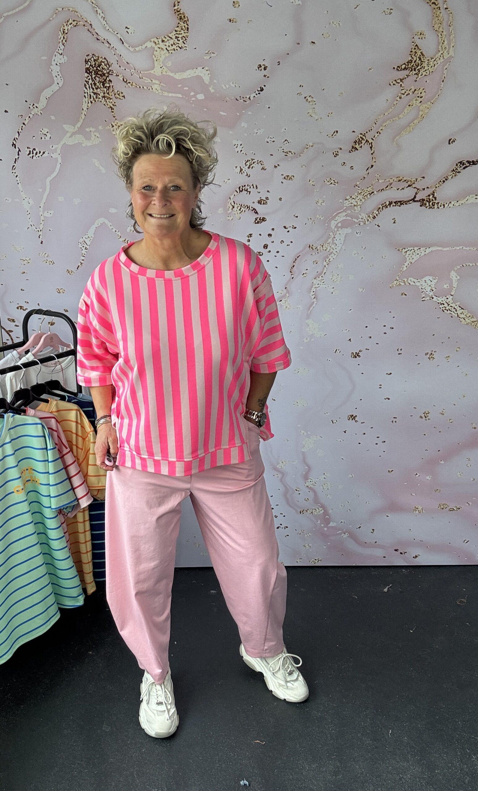 Sweater Azara stripe fuchsia/roze - Afbeelding 2