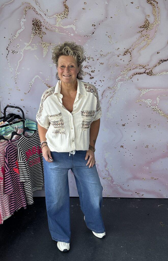 Jeans Wide Free size dark
