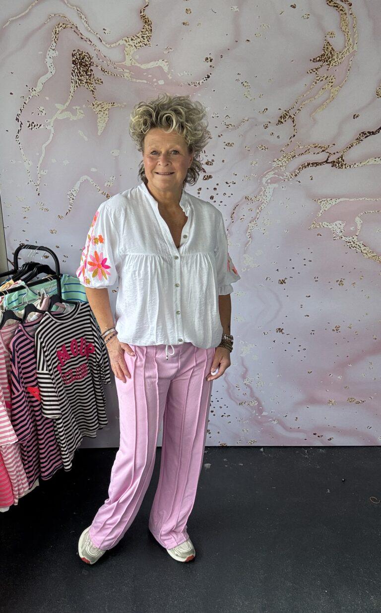 Jogg broek streep roze