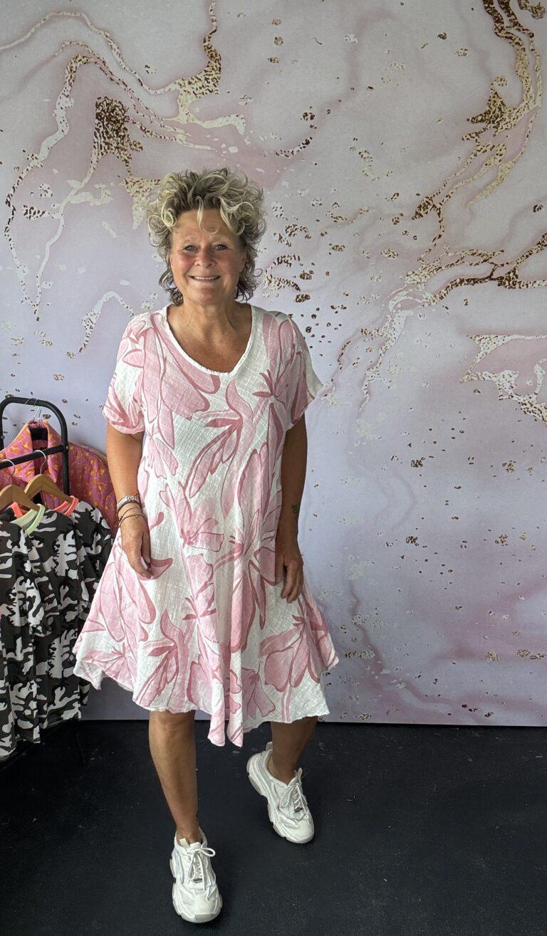 jurk flower roze