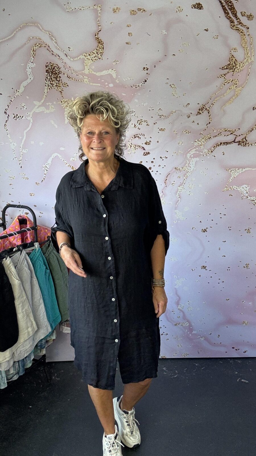 Jurk/ doorknoop blouse zwart