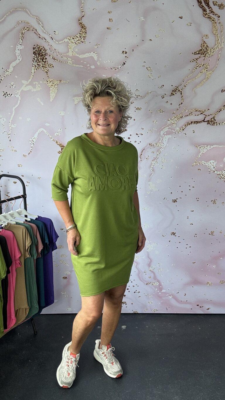 Sweater jurk Ciao Amore Lime