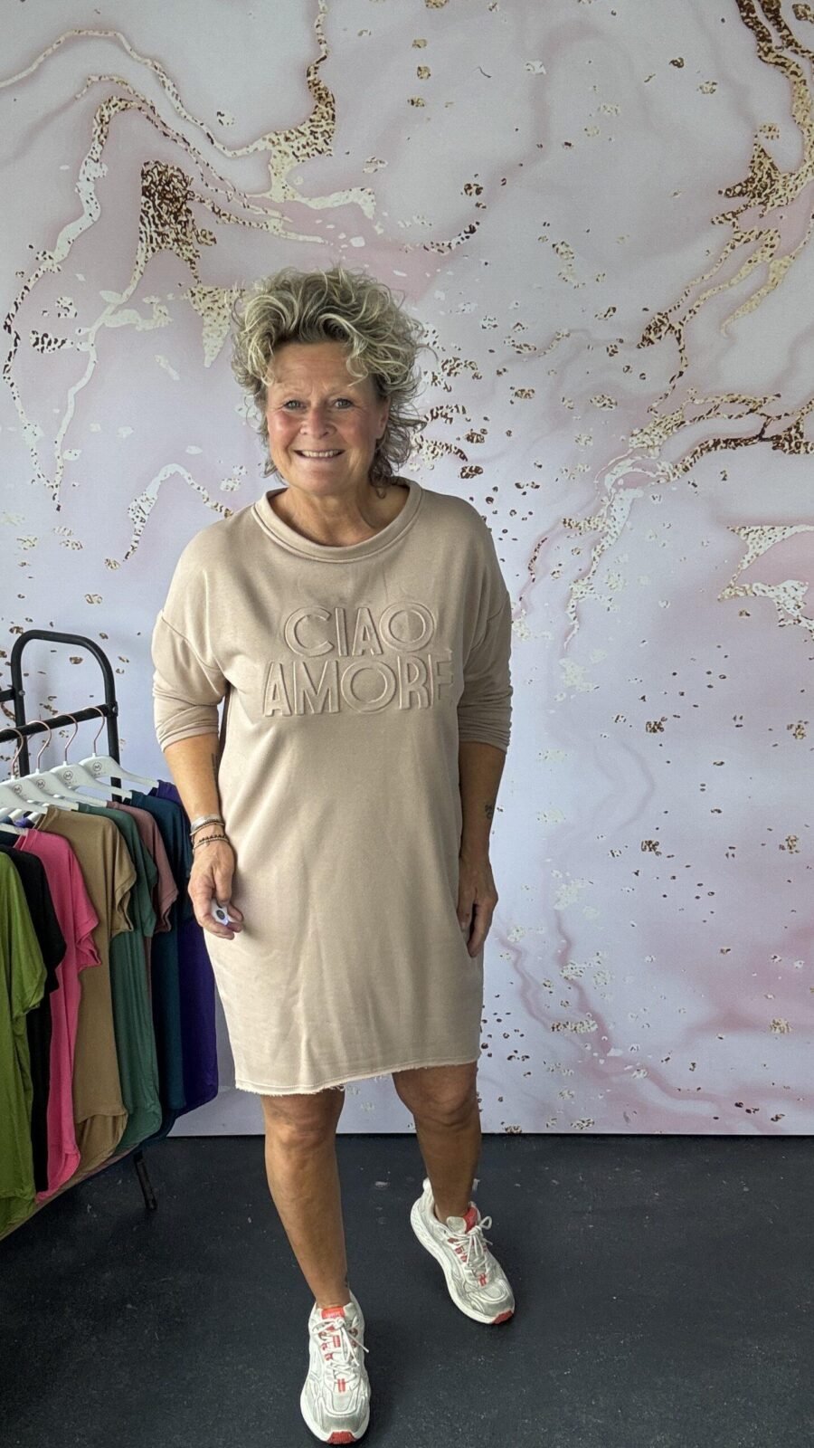 Sweater jurk Ciao Amore Beige