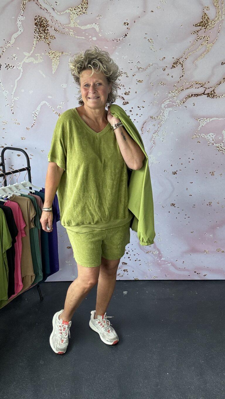 2 delige set Badstof Lime