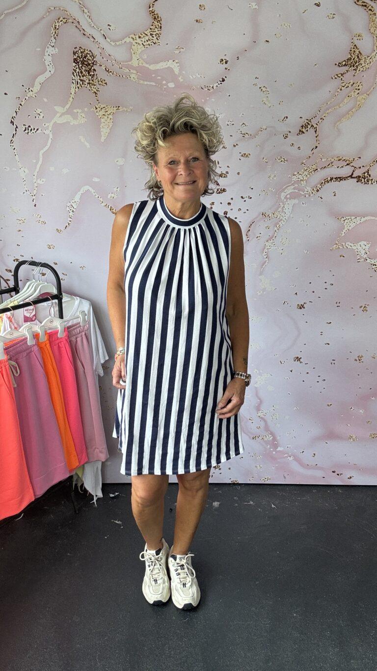 Jurk Loulou navy/Wit