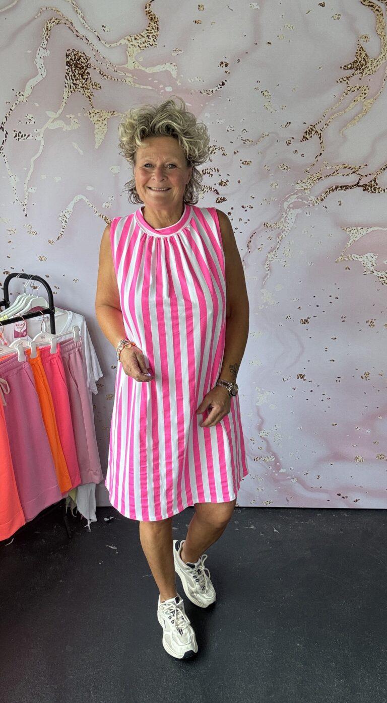 Jurk Loulou fuchsia/Wit