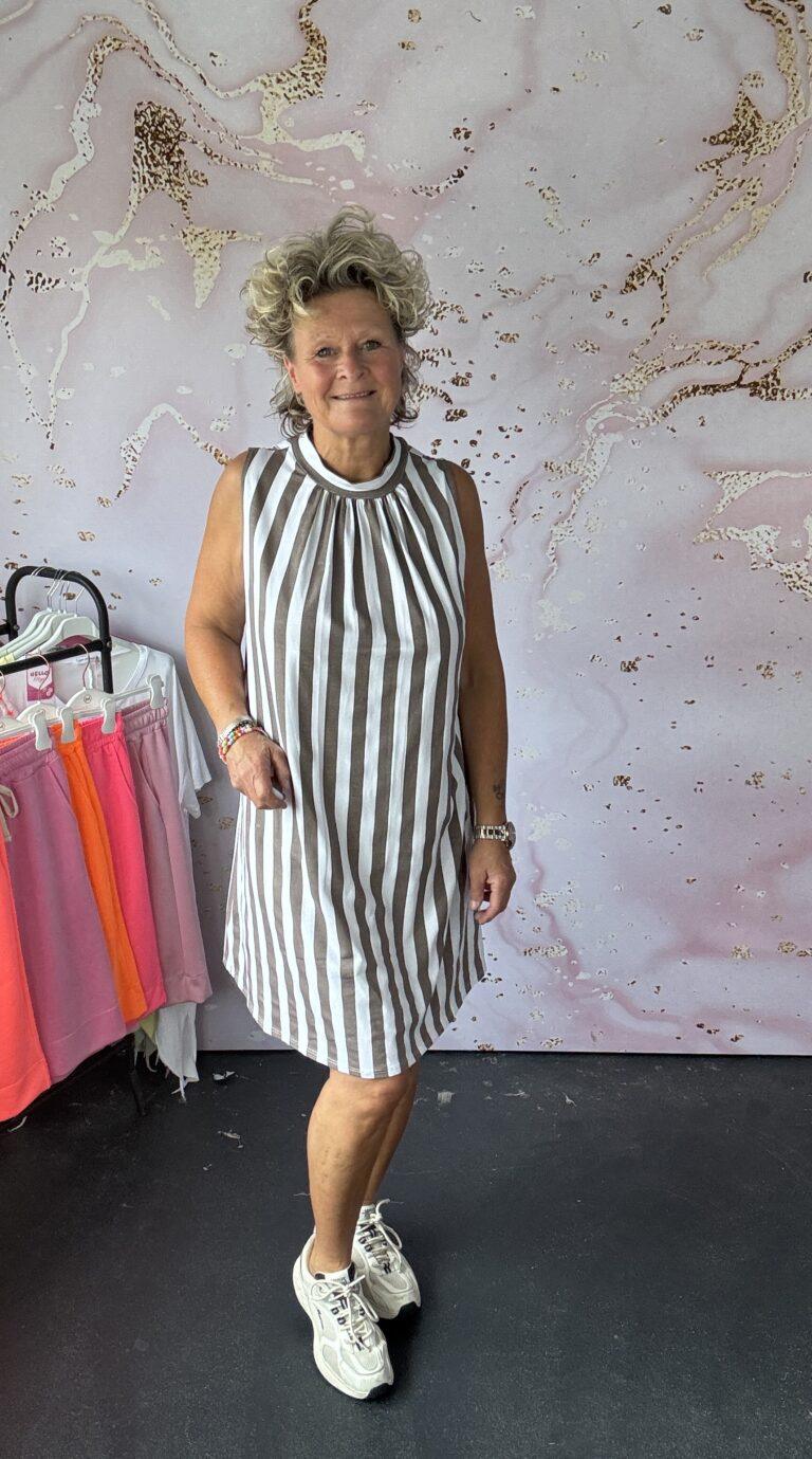 Jurk Loulou bruin/Wit