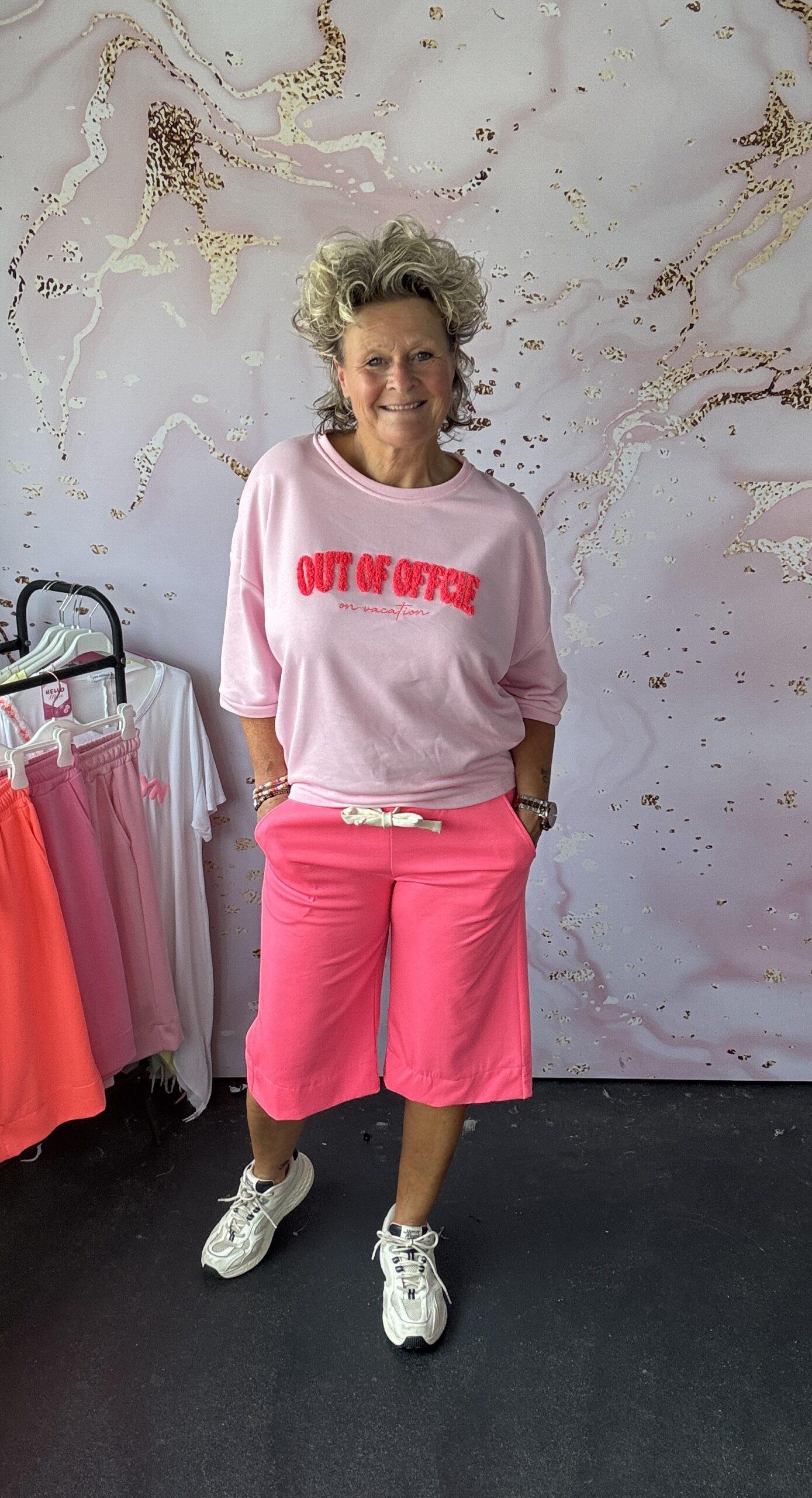 jogg broek capri fluor roze