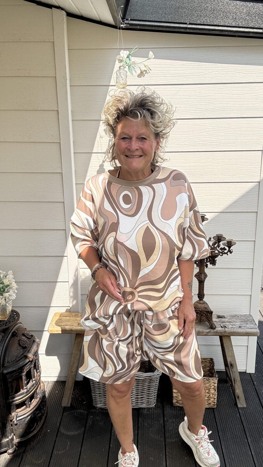 2 delige set retro taupe