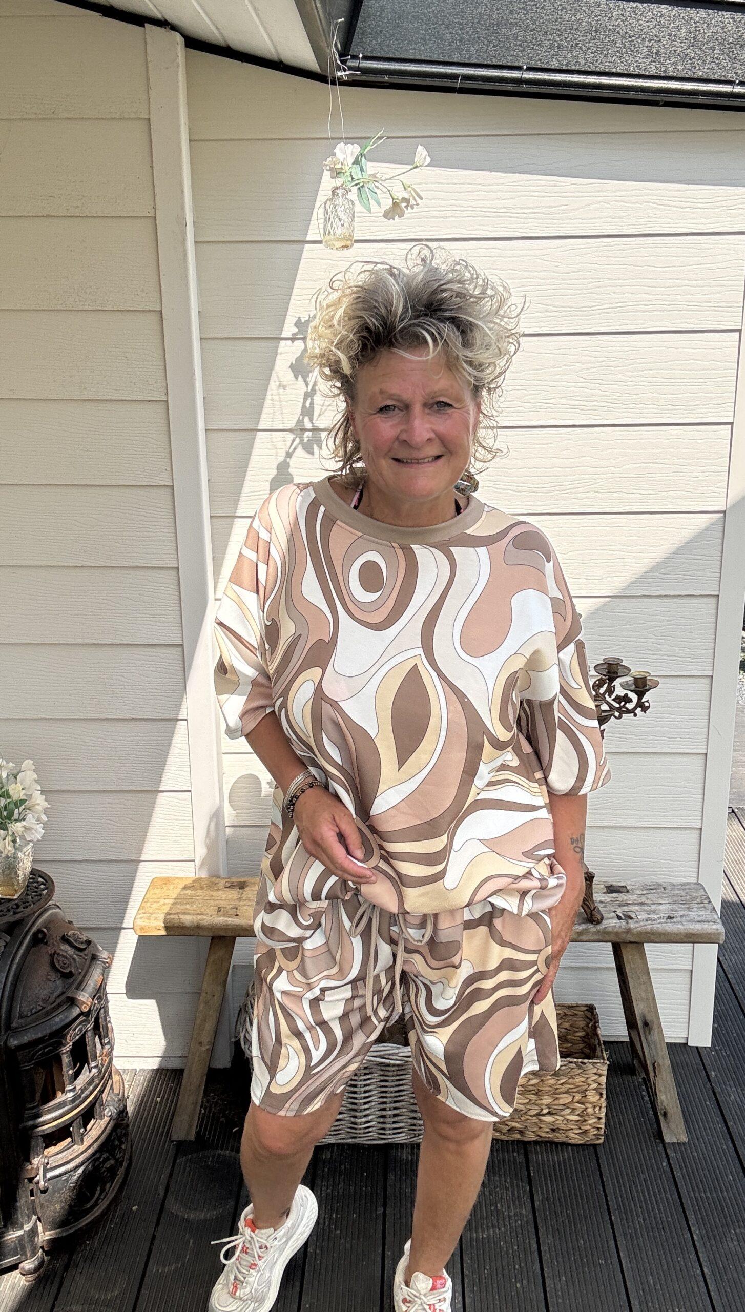 2 delige set retro taupe - Afbeelding 2