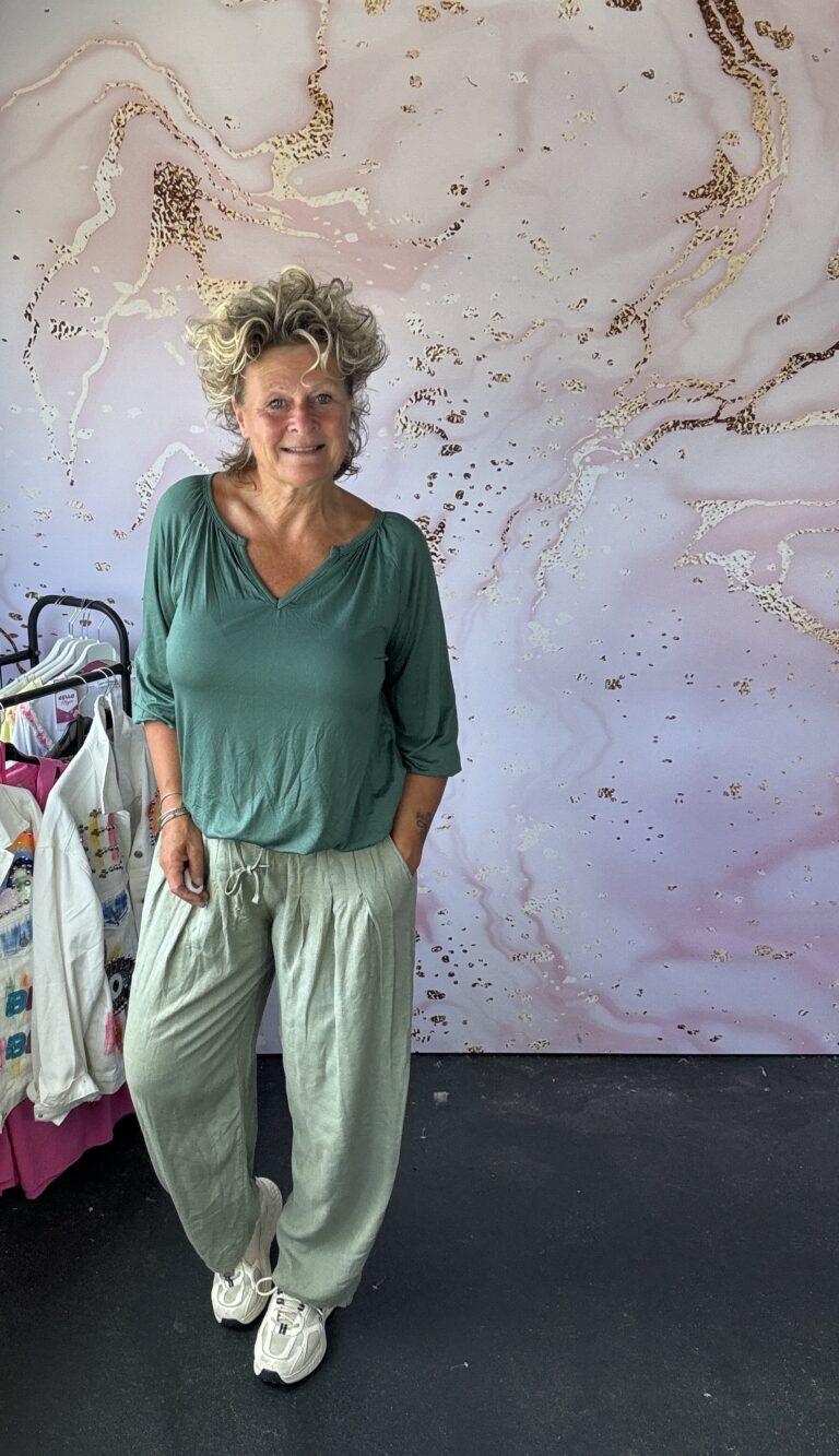 linnen broek Lopke army