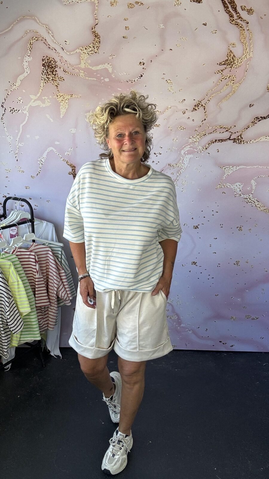 sweater Susie lichtblauw/offwhite