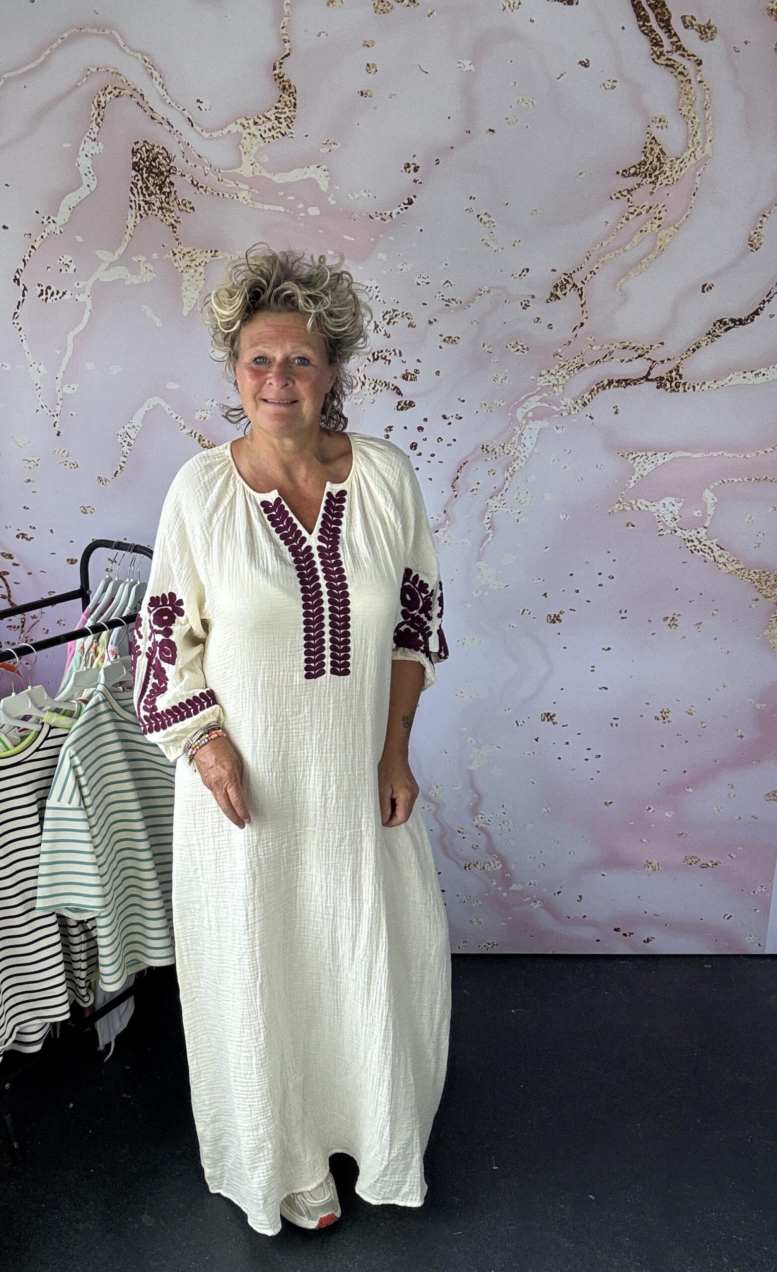 Jurk wafelkatoen broderie - Afbeelding 2