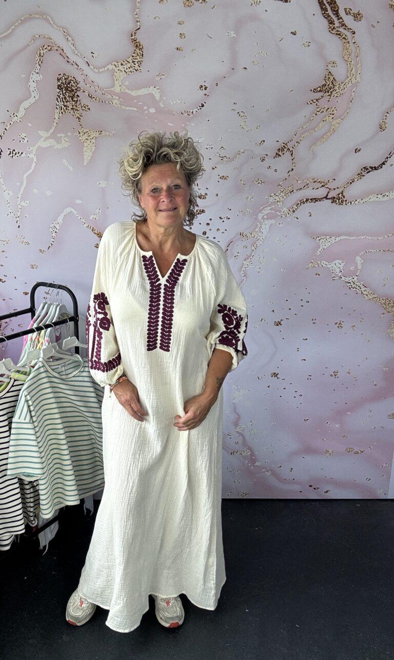 Jurk wafelkatoen broderie