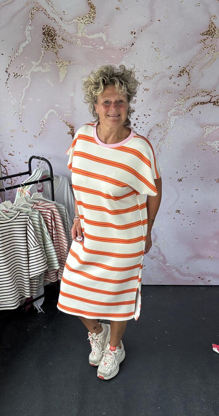 Jurkje Stripe MOOIJ orange