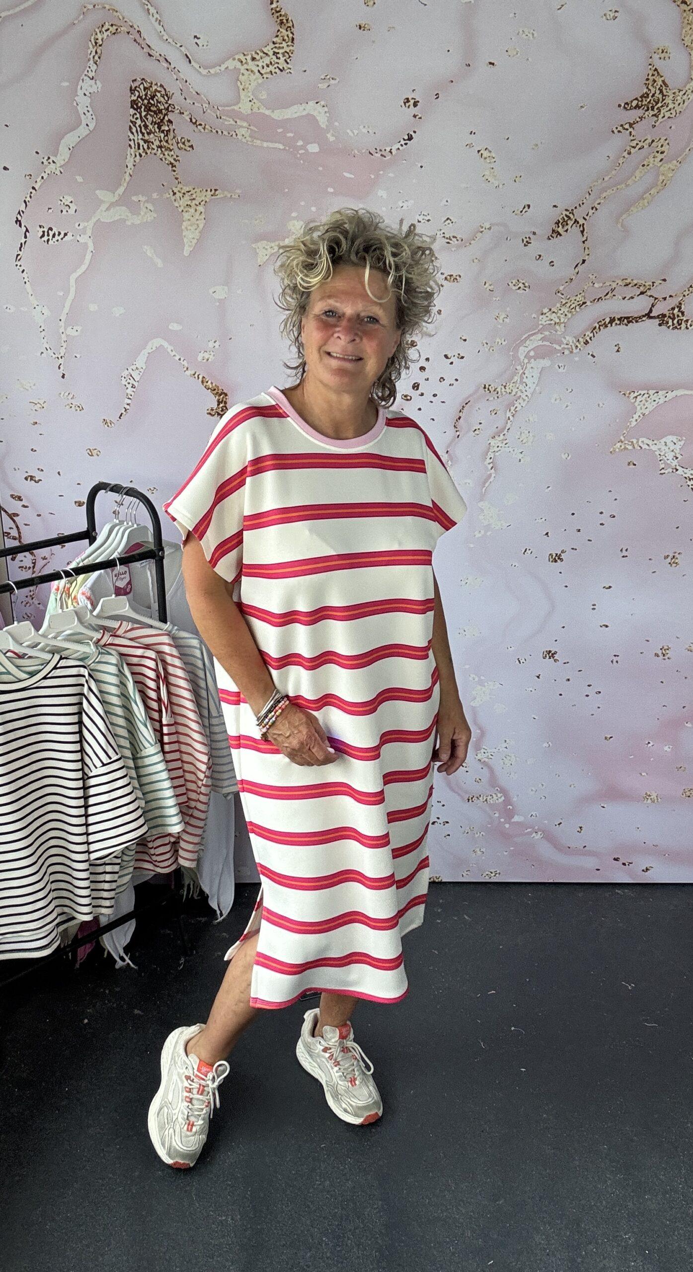 Jurkje Stripe MOOIJ fuchsia - Afbeelding 2
