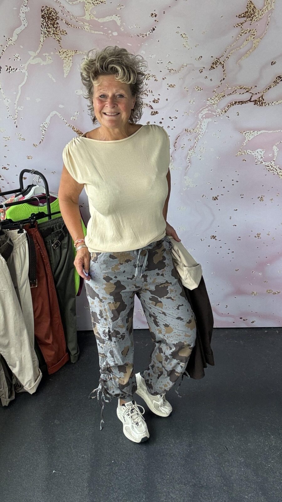 broek Cargo print grijs