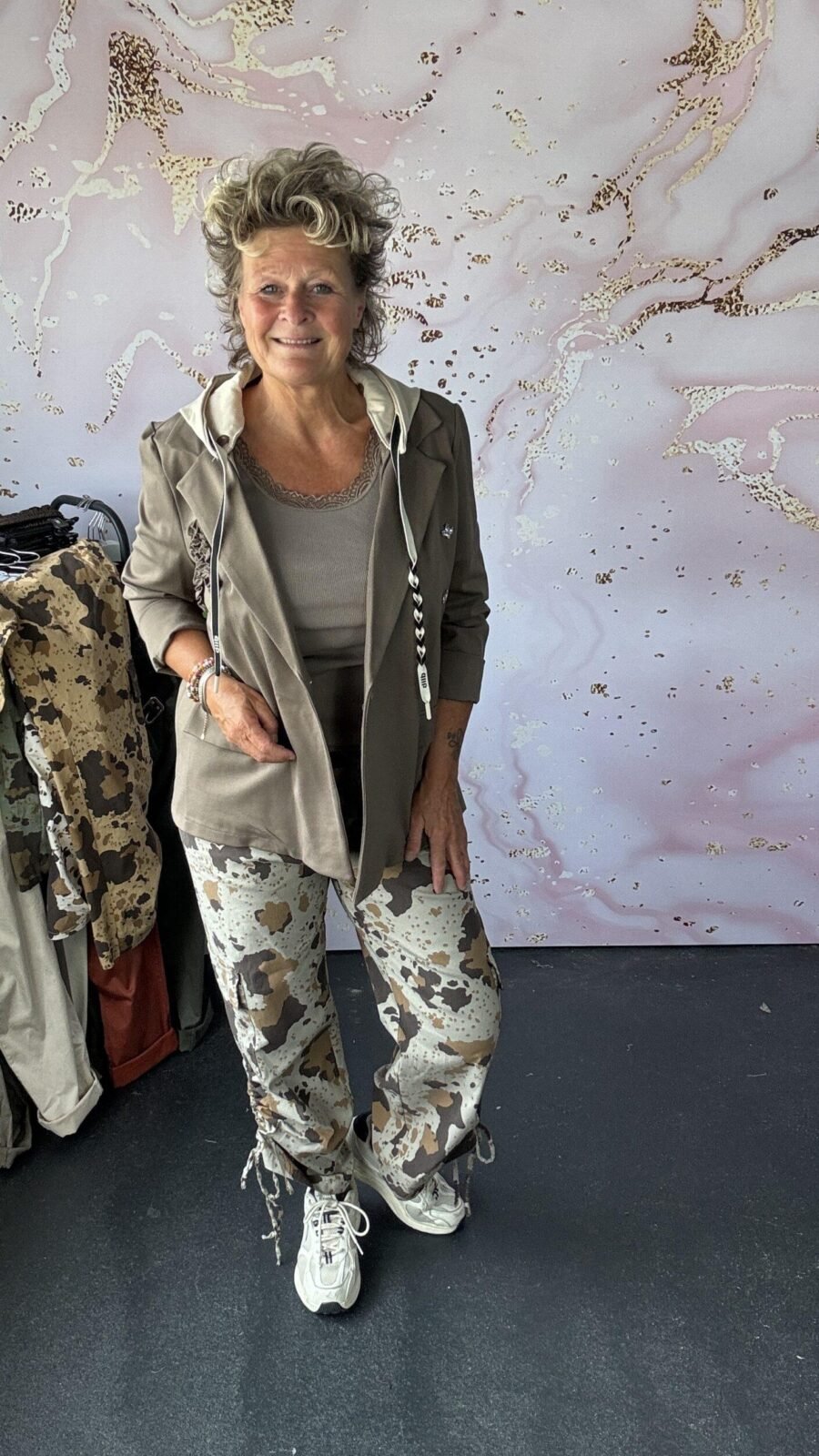 broek Cargo print taupe