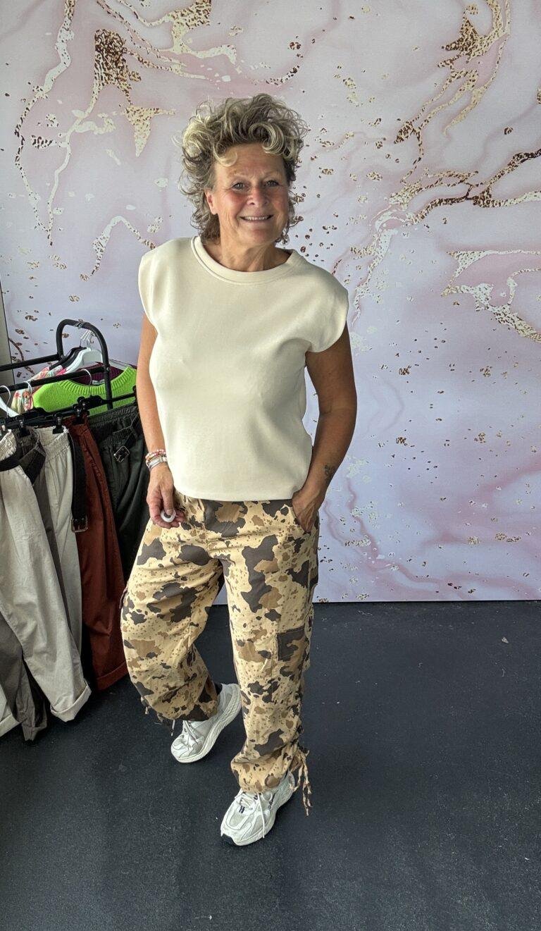 broek Cargo print camel