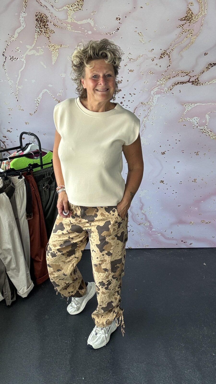 broek Cargo print camel