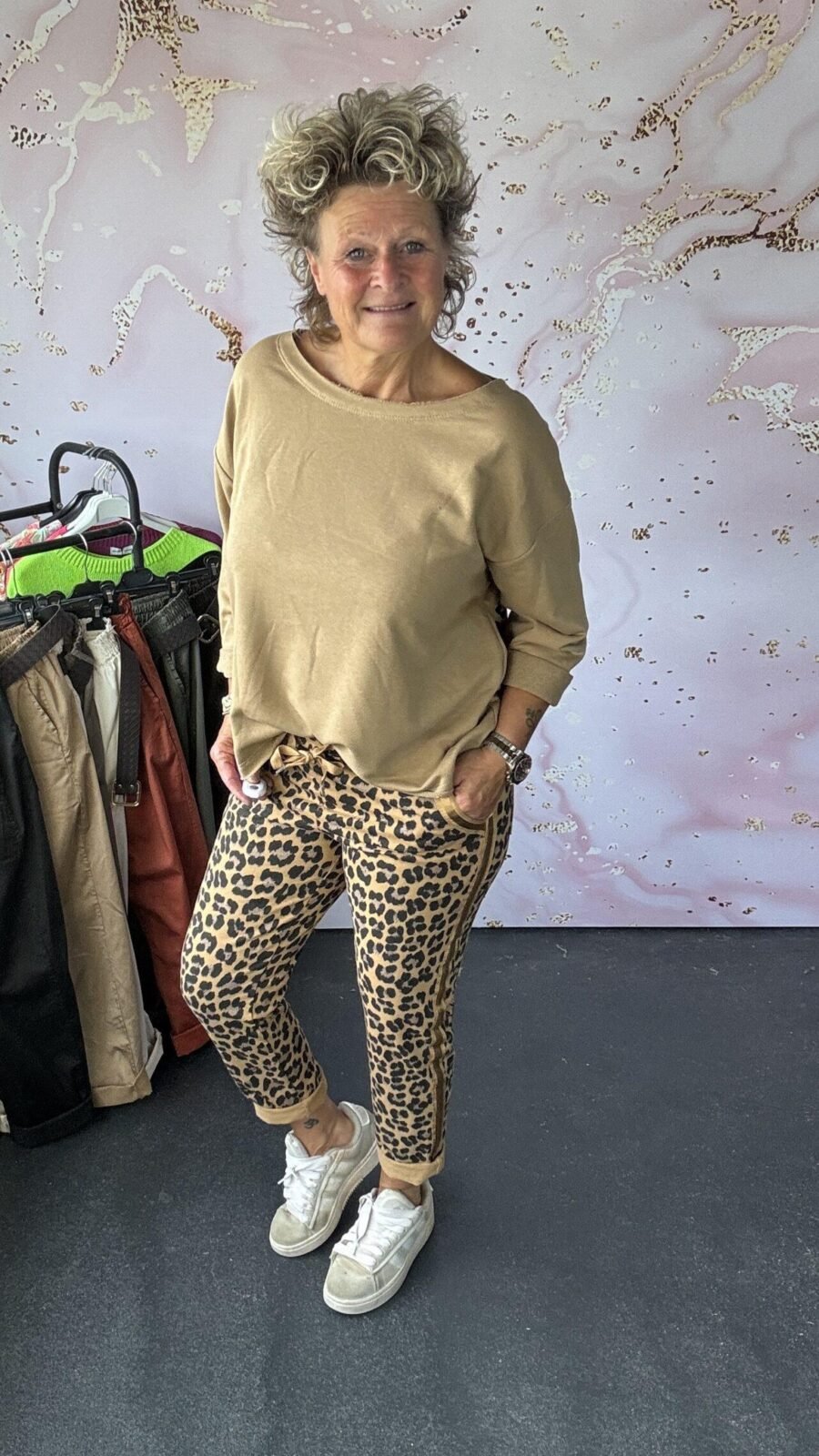 Jogg broek tijger camel