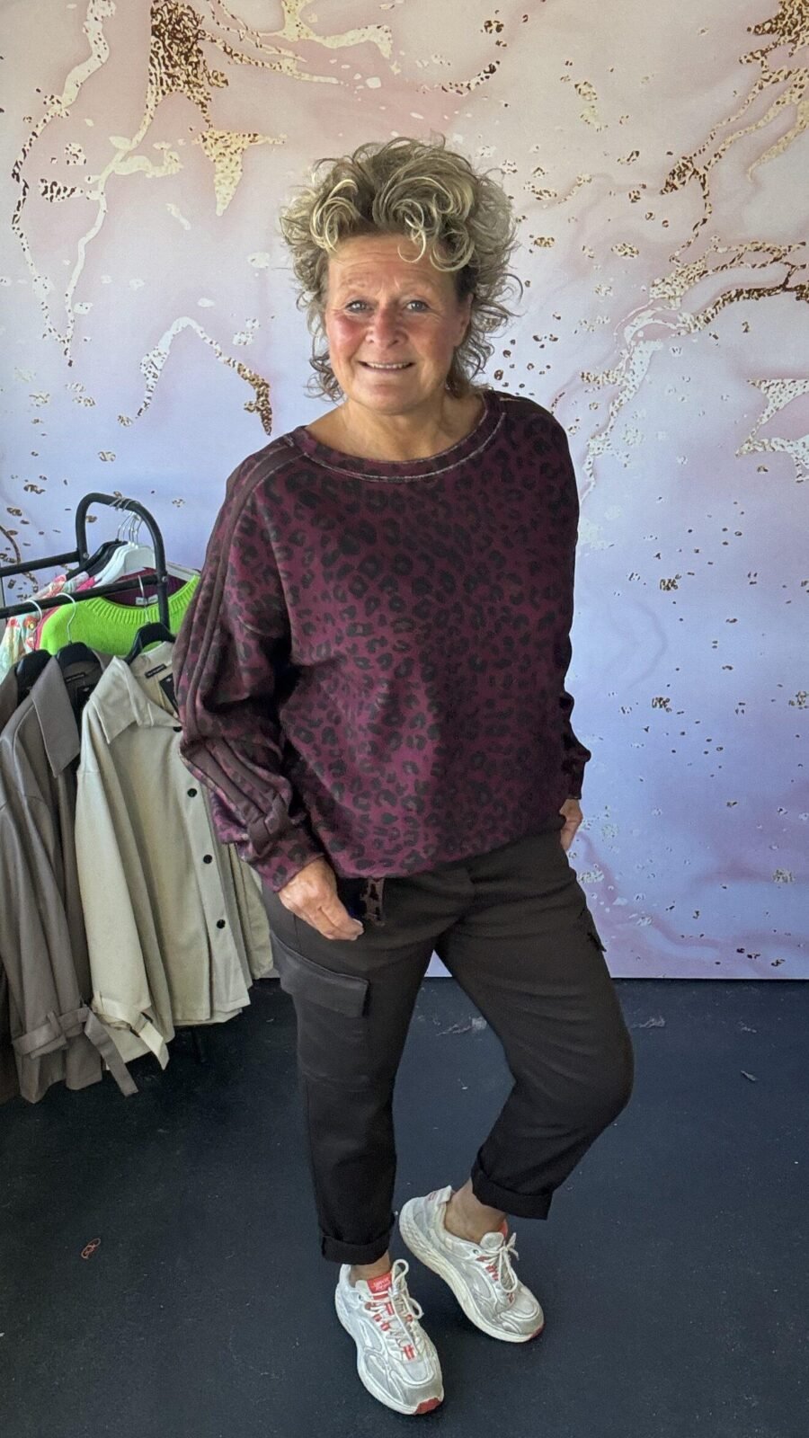 Sweater Anne burgundy print