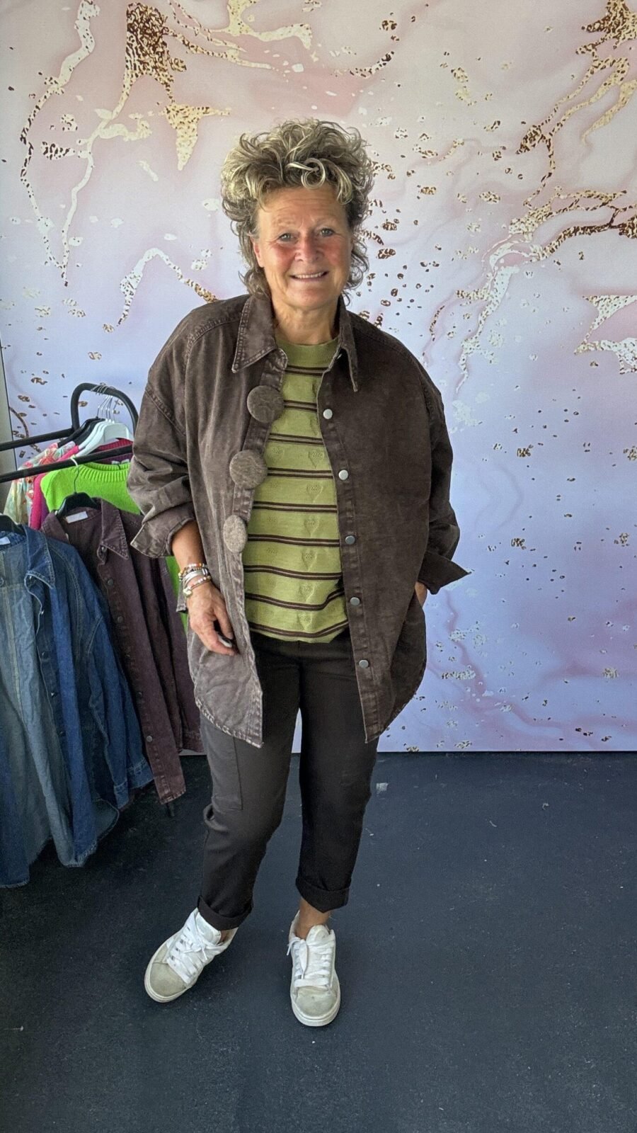 Jasje/ blouse jeans bruin